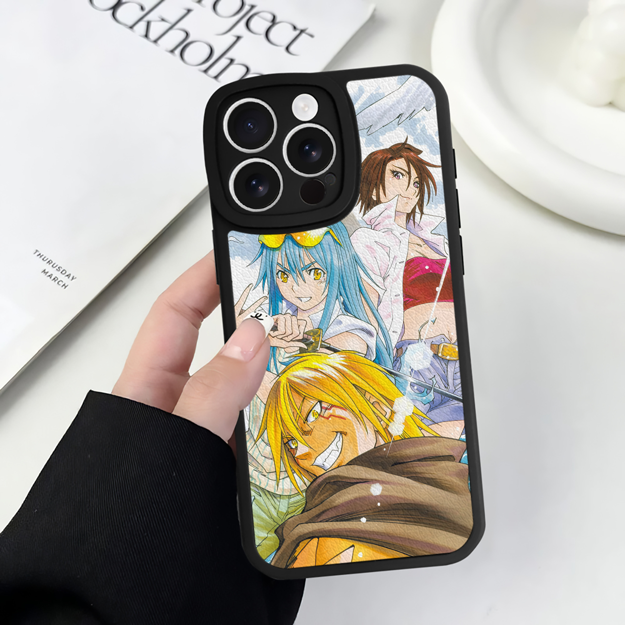 （画像用） 転スラ Regarding Reincarnated to Slime 【iPhone 16シリーズ対応】シリコンスマホケース（レザー調） 材質：シリコン